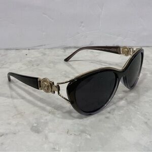Versace Vintage Black Gold Medusa Logo Cat Eye Sunglasses Eye Glasses Y2K